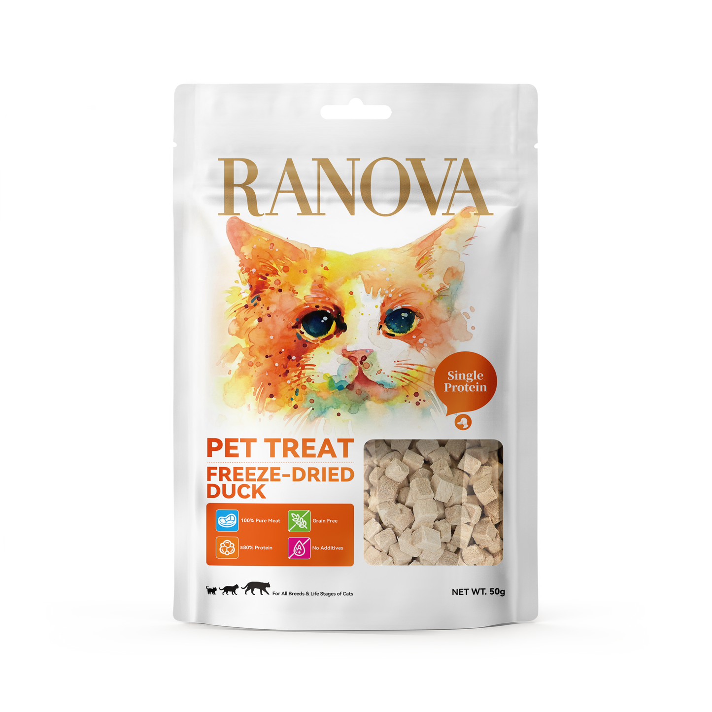 Ranova Freeze-Dried Cat Treats Raw Food (Duck) 50g