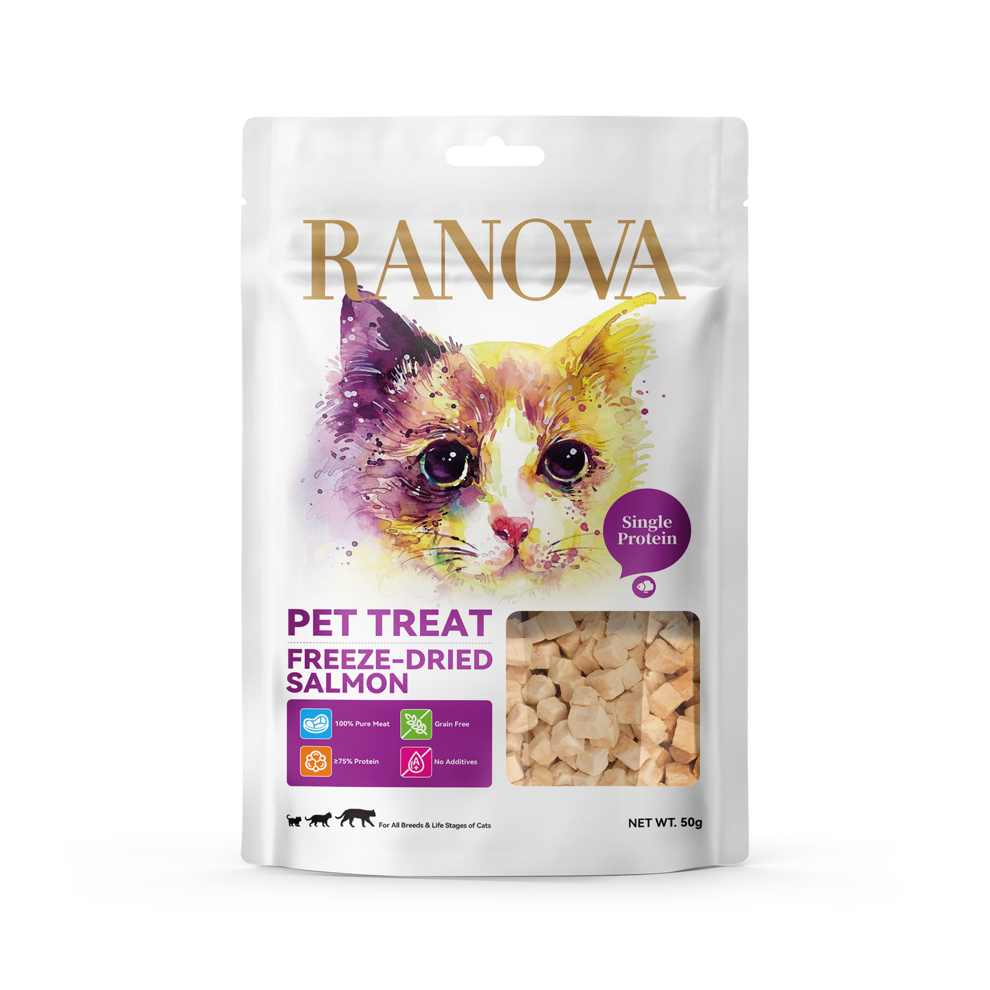 Ranova Freeze-Dried Cat Treats Raw Food (Salmon)50g